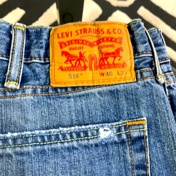 Men’s LEVI STRAUSS & CO #514 distressed jeans 40x30 - Picture 4 of 8